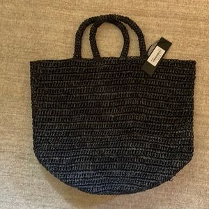 Jenni kayne black raffia tote